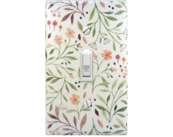 Meadow Switch Plate Cover, Wildflower Botanical Switch Cover, Foliage Nature Nursery Decor