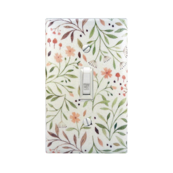 Meadow Switch Plate Cover, Wildflower Botanical Switch Cover, Foliage Nature Nursery Decor