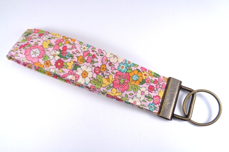 Mini Pop Floral Key Fob Hippie Wristlet Keychain Pop Fabric | Etsy