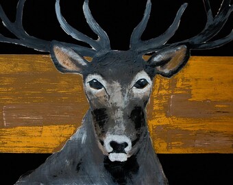 The stag - deer, deer, hunting, hunting, canvas, popart, modern, hunting motif.