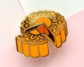 Midautumn Festival Red Bean Egg Yolk Mooncake Hard Enamel Pin