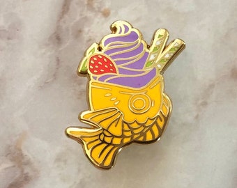 Taro | Ube | Fioletowy Yam Taiyaki Lody Rybne Twarda Szpilka Emaliowana