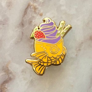 Taro | Ube | Purple Yam Taiyaki Fish Ice Cream Hard Enamel Pin