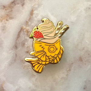 Milk Tea | Coffee | Latte Taiyaki Fish Ice Cream Hard Enamel Pin