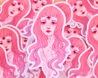 Broken Oracle - Transparent Glossy Vinyl Sticker | Waterproof Decal | Cute Witchy Art | Laptop Sticker