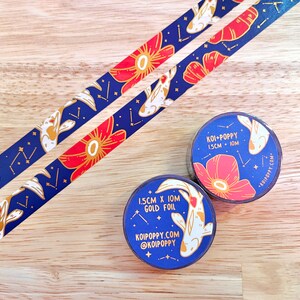 KOIPOPPY Gold Foil Washi Tape | Cute Stationery for Bullet Journaling