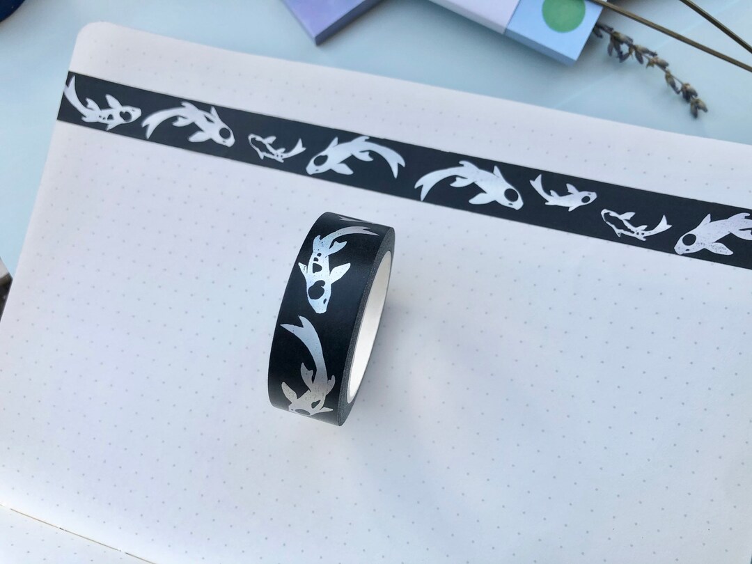 Schwarzes HoloSilber Koi Washi Tape Koi Masking Tape Etsy.de