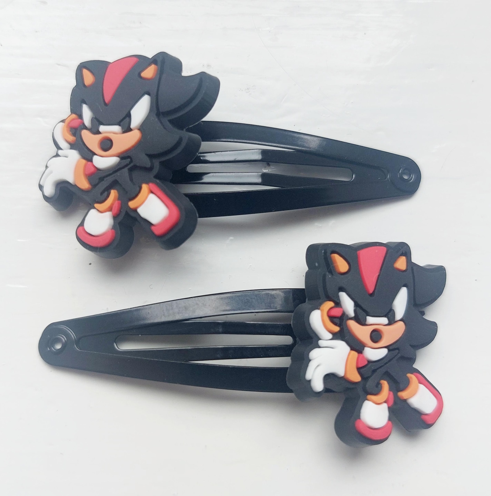 Sadow Clips Shadow Figure - Sonic - Snap Hair Clips - Pack of 2 - Black - Etsy