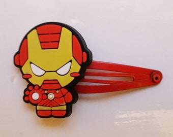 Iron Man Figure Snap Hair Clips - Pack of 2 - Red