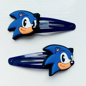 Sonic the Hedgehog - Barrettes à pression - Lot de 2 - Bleu