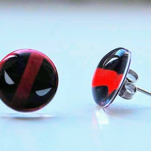 Deadpool Earrings  -  Red and Black