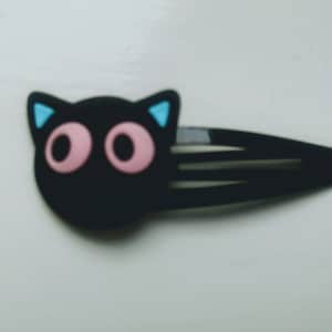 Black Cat Snap Hair Clips - Pack of 2 - Black