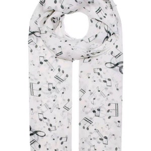 Chiffon Tuch mit Musik Noten Print