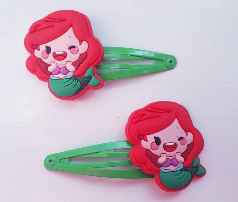Disney Princess Little Mermaid Snap Hair Clips Green Pack of 2