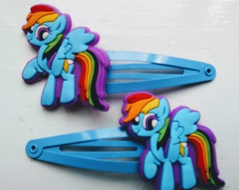 My Little Pony Snap Hair Clips - Pack of 2 - Blue - Rainbow Dash