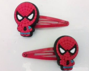 Spiderman Round Figure Snap Hair Clips - Pack of 2 - Red