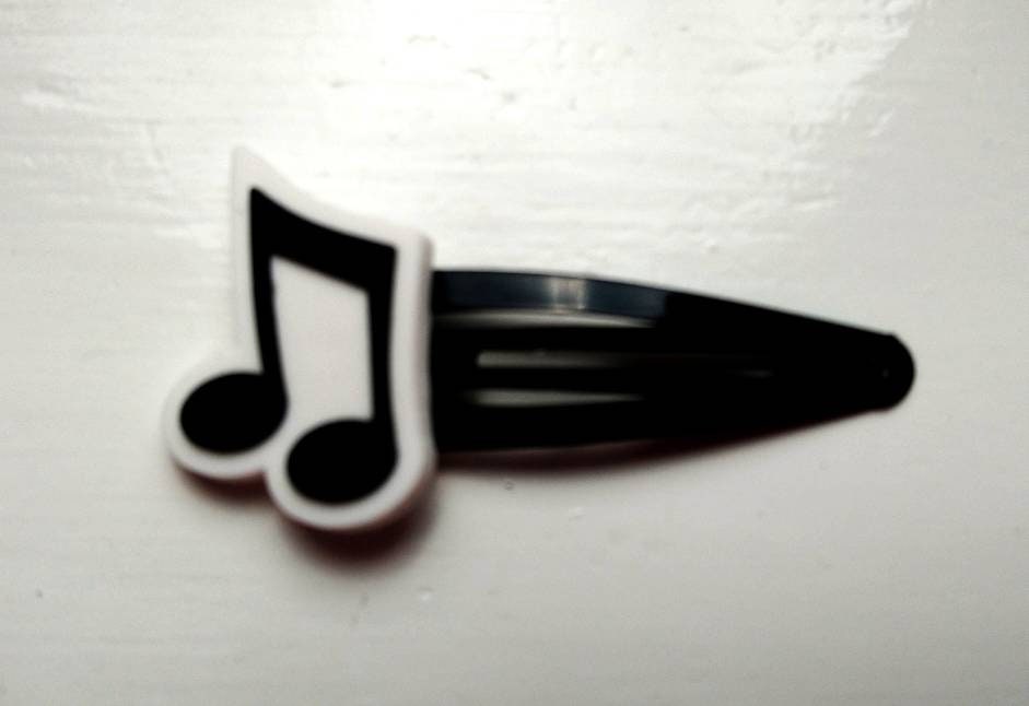 Music Notes Snap Hair Clips Pack of 2 Black Etsy
