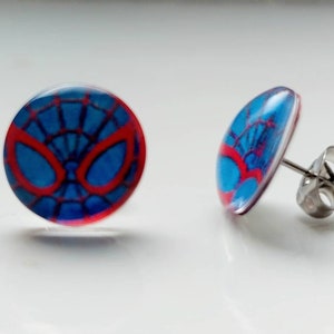 Boucles d&#39;oreilles Spiderman - Bleu