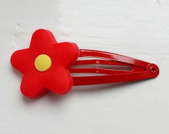 Red Flower Snap Clips - Pack of 2 - Red