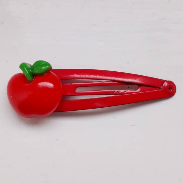 Apple Snap Hair Clips - Pack of 2 - Red