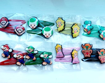 Mario Snap Hair Clips - Pack of 8 pairs