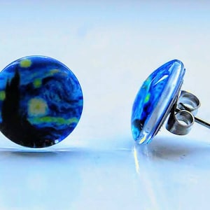 Van Gogh Earrings - Starry night
