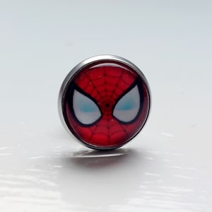 Metal Pin Badge - Spiderman Mask - Red