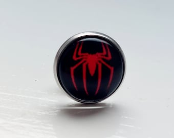 Metal Pin Badge - Spiderman Logo - Black