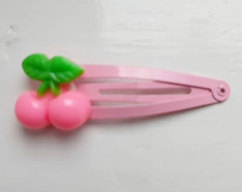 Cherry Snap Hair Clips - Pack of 2 - Pale Pink