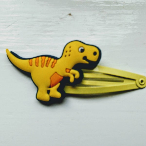 Dinosaur Snap Hair Clips - Pack of 2 - Lemon Yellow