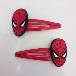 Spiderman Head Snap Hair Clips Pack of 2 Red image 2
