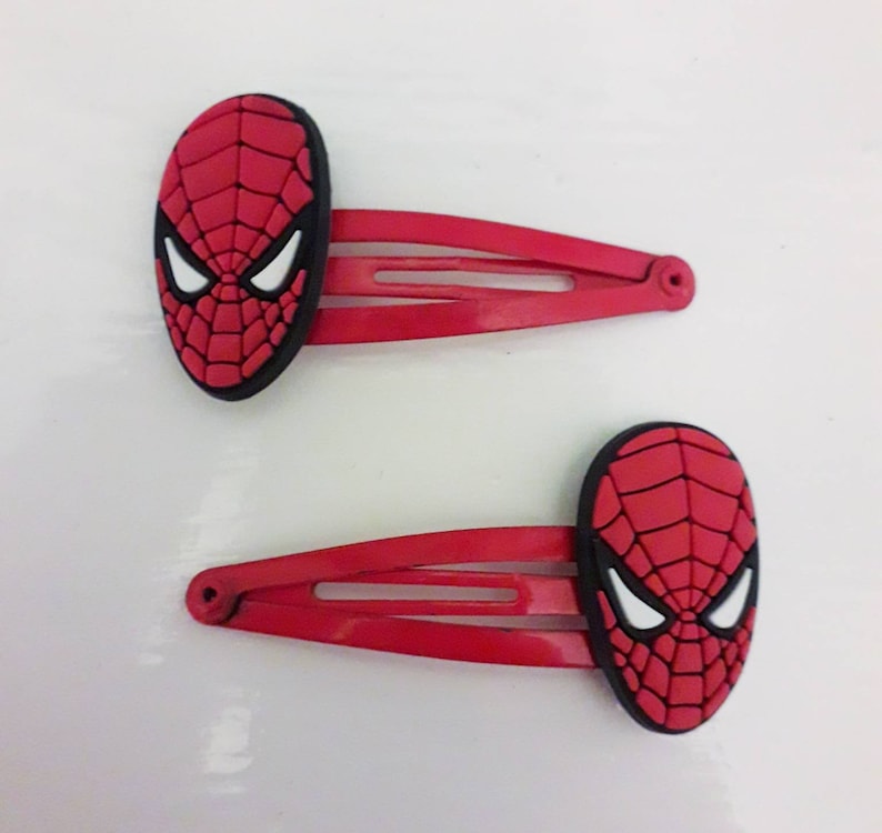 Spiderman Head Snap Hair Clips Pack of 2 Red image 2