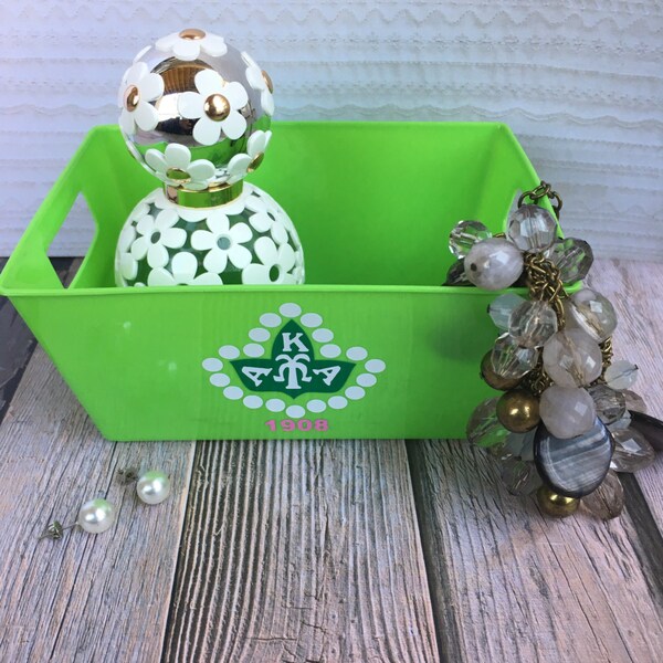 AKA Alpha Kappa Alpha Small Plastic Tub/Basket - Customized Plastic Tub/Basket