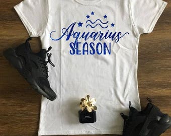 Birthday T-shirt - Zodiac T-shirt - Aquarius Season - Zodiac Sign - Zodiac Season