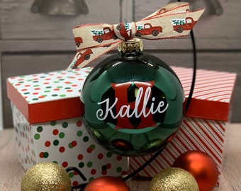 Personalized Glass Christmas Ornament/Ball