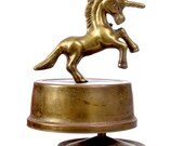 Vintage Brass Unicorn Music Box