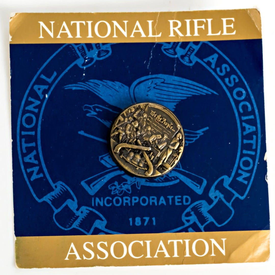 Vintage NRA Lapel Pin We the People Patriotic Bronze Brass-toned Round ...