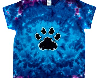 Tie Dye Shirt - Ladies Large - #6513  [Paw Print]