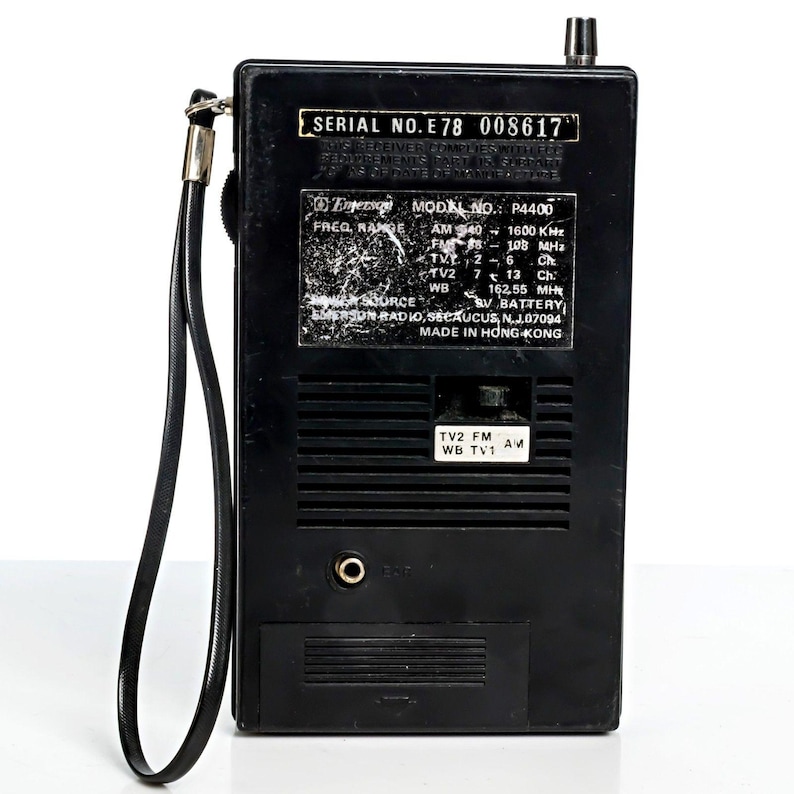 Vintage Emerson P4400 Transistor Radio am/fm/tv/weather image 3