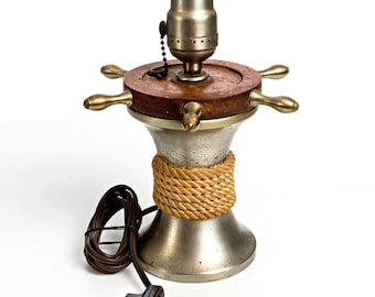 Vintage Nautical Themed Desk Lamp - 8.5 inch - No Shade