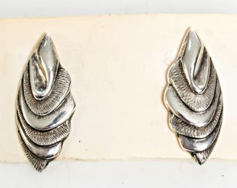 Vintage Sterling Silver Earrings - Post Style - About 1.25" Long