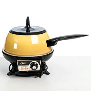 Vintage Oster Electric Fondue Set  Model 701-01A  Gold, Midcentury Style Works