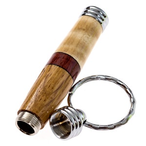 Oak, Purple Heart, and Maple Keychain - Secret Compartment