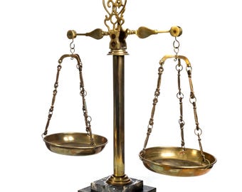 Vintage Brass/Marble Justice Apothecary Scales