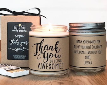 Thank you for being AWESOME Candle Gift | Thank You Gift | Personalized Thank You Gift | Send a Thank You Gift | Employee Appreciation Gift