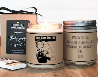 Rosie the Riveter Candle Gift  | We Can Do It Gift | Stay Home Gift | Inspiration Gift | Encouragement Gift | Safer at Home Gift | WFH Gift