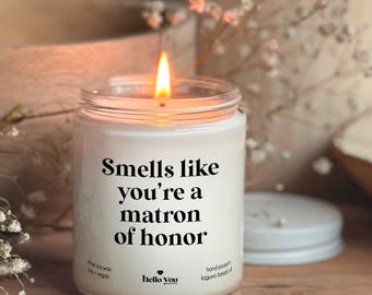 Matron of Honor Candle MOH Gifts Will You Be My Matron of Honor MOH Proposal Box Gift Idea for Matron of Honor Ask Smells like Candle