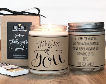 Thinking of You Candle Greeting - Cheer Up Gift | Get Well Gift | Miss You Gift | Condolence Gift | Send a Gift | Think of You Gift