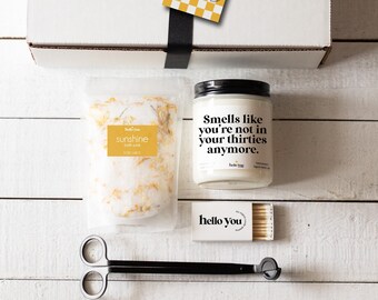 40th Birthday Gift Candle Gift Set | Smells like you're not in your thirties anymore | Funny Birthday Gift | Milestone Birthday Gifts