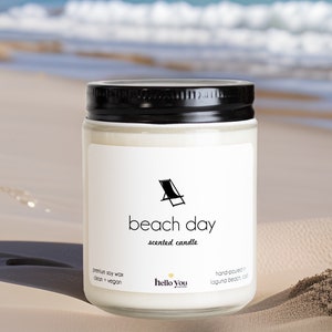 Beach Scented Candles Beach Day Candle for Summer Scented Candles Personalized Candles Personalized Gifts